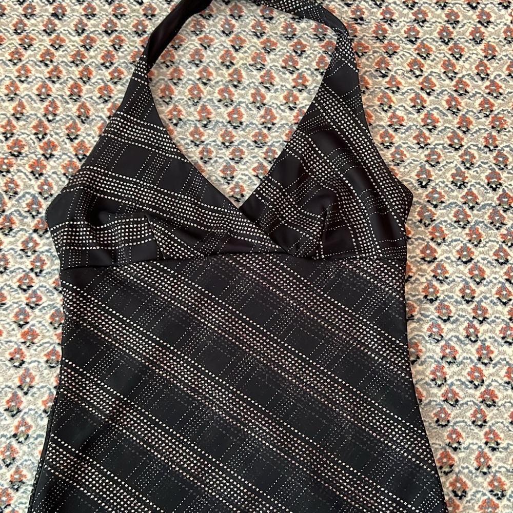 VTG Y2K Hourglass Elegant Black Halter Neck High Low Women's Dress Size S